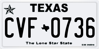TX license plate CVF0736