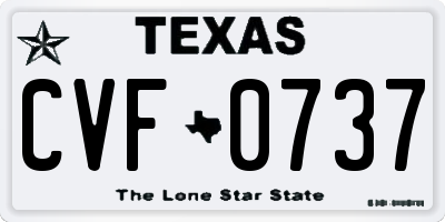 TX license plate CVF0737