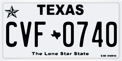 TX license plate CVF0740