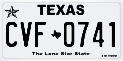 TX license plate CVF0741