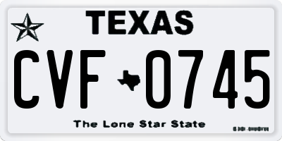 TX license plate CVF0745