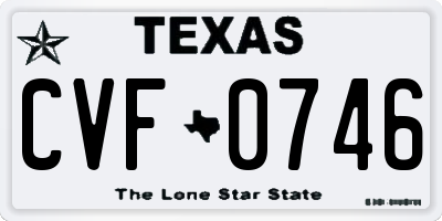 TX license plate CVF0746