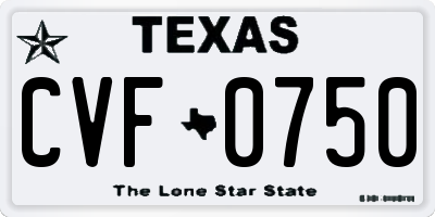 TX license plate CVF0750