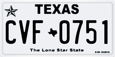 TX license plate CVF0751