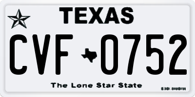 TX license plate CVF0752