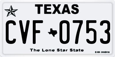 TX license plate CVF0753