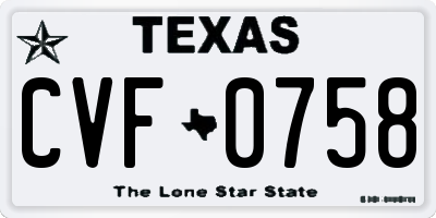 TX license plate CVF0758