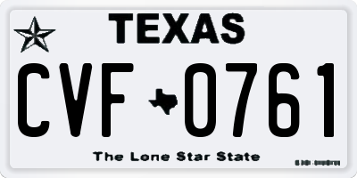TX license plate CVF0761