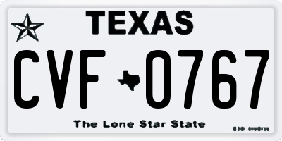 TX license plate CVF0767