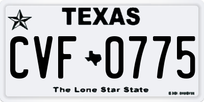 TX license plate CVF0775