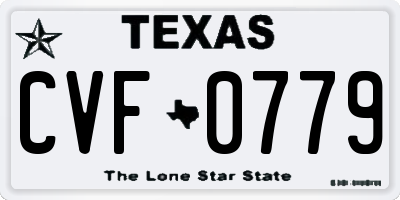 TX license plate CVF0779