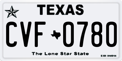 TX license plate CVF0780