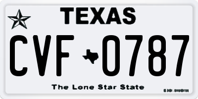 TX license plate CVF0787