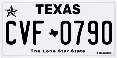 TX license plate CVF0790