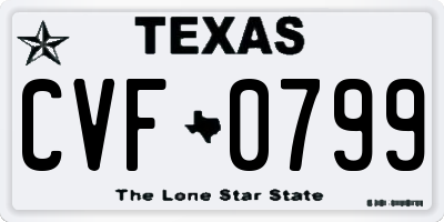 TX license plate CVF0799