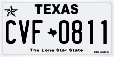 TX license plate CVF0811