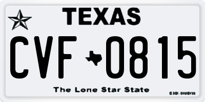 TX license plate CVF0815