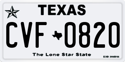 TX license plate CVF0820