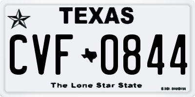 TX license plate CVF0844