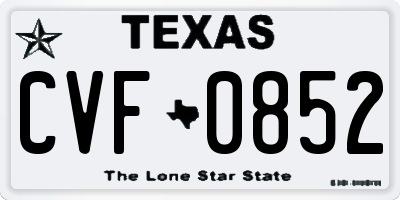 TX license plate CVF0852