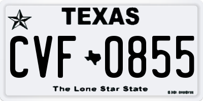 TX license plate CVF0855