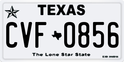 TX license plate CVF0856
