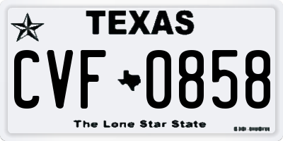 TX license plate CVF0858