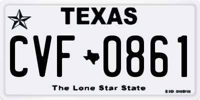 TX license plate CVF0861