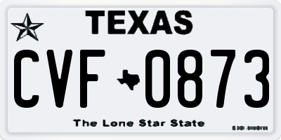 TX license plate CVF0873
