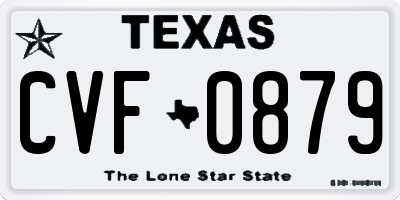 TX license plate CVF0879