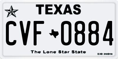 TX license plate CVF0884