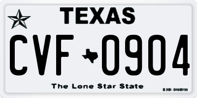 TX license plate CVF0904
