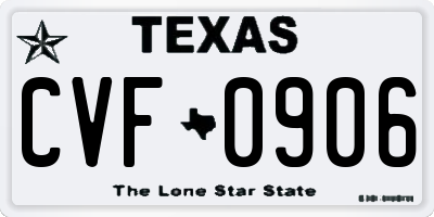 TX license plate CVF0906