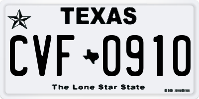 TX license plate CVF0910