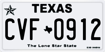 TX license plate CVF0912