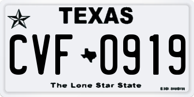 TX license plate CVF0919