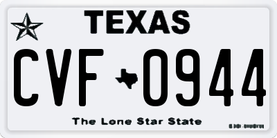 TX license plate CVF0944