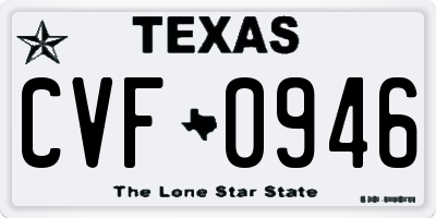 TX license plate CVF0946
