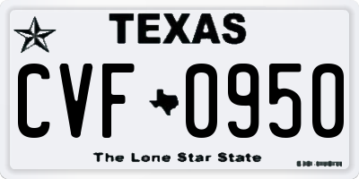 TX license plate CVF0950