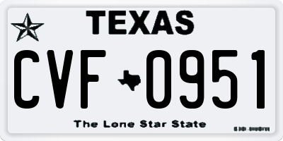 TX license plate CVF0951