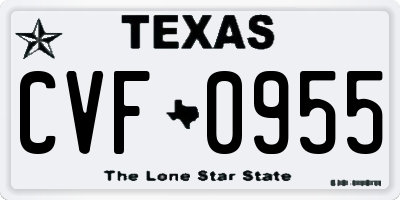 TX license plate CVF0955
