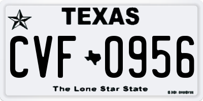 TX license plate CVF0956