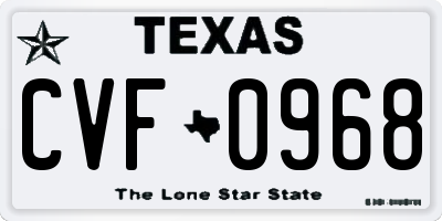 TX license plate CVF0968
