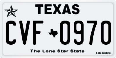 TX license plate CVF0970
