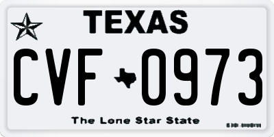 TX license plate CVF0973