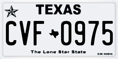 TX license plate CVF0975