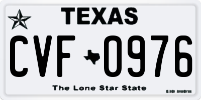 TX license plate CVF0976