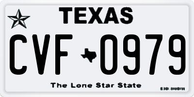 TX license plate CVF0979