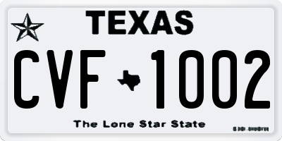 TX license plate CVF1002