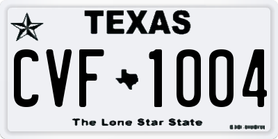 TX license plate CVF1004